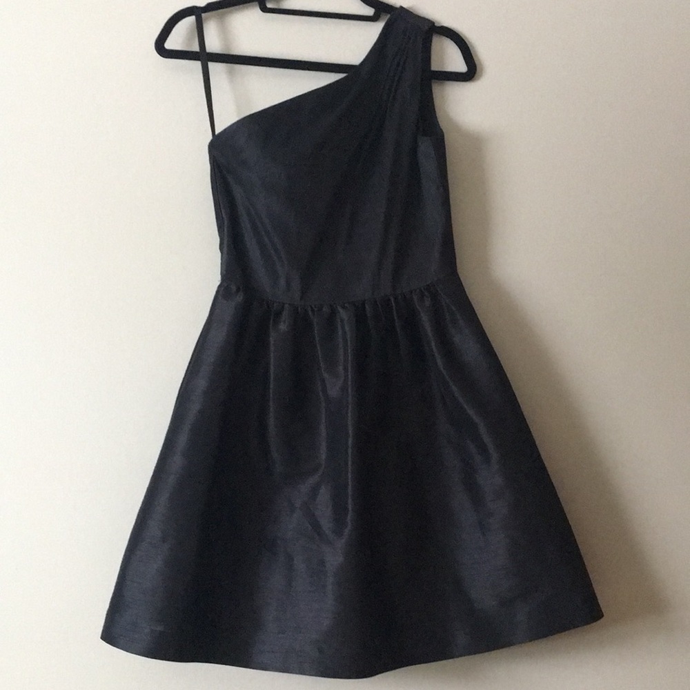 Alfred Sung shantung one shoulder cocktail dress